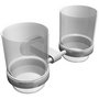Ravak / Water taps -  chrome accessories / Cr 220 dvojdržák se dvěma pohárky - (188x99x95)