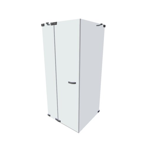 Hueppe / PARIS rahmenlos / dvere s pev segm a b stenou - (888x923x2010)