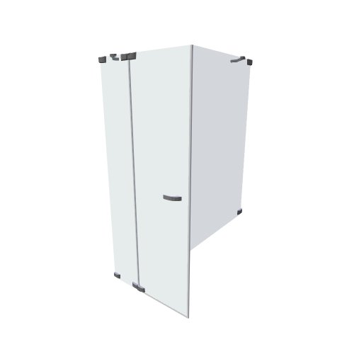 Hueppe / PARIS rahmenlos / dvere s pev segm a zkracenou b stenou - (888x923x2009)