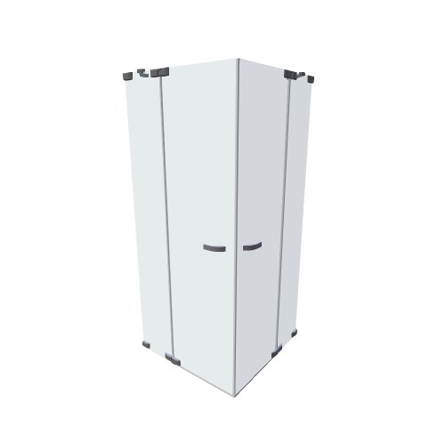 Hueppe / PARIS rahmenlos / rohovy vstup s pev segm - (923x923x2010)