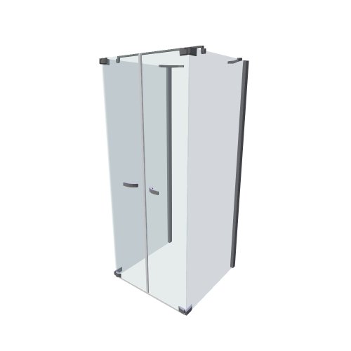 Hueppe / PARIS teilweise gerahmt / litaci dvere s b stenami U kabina - (875x923x2029)